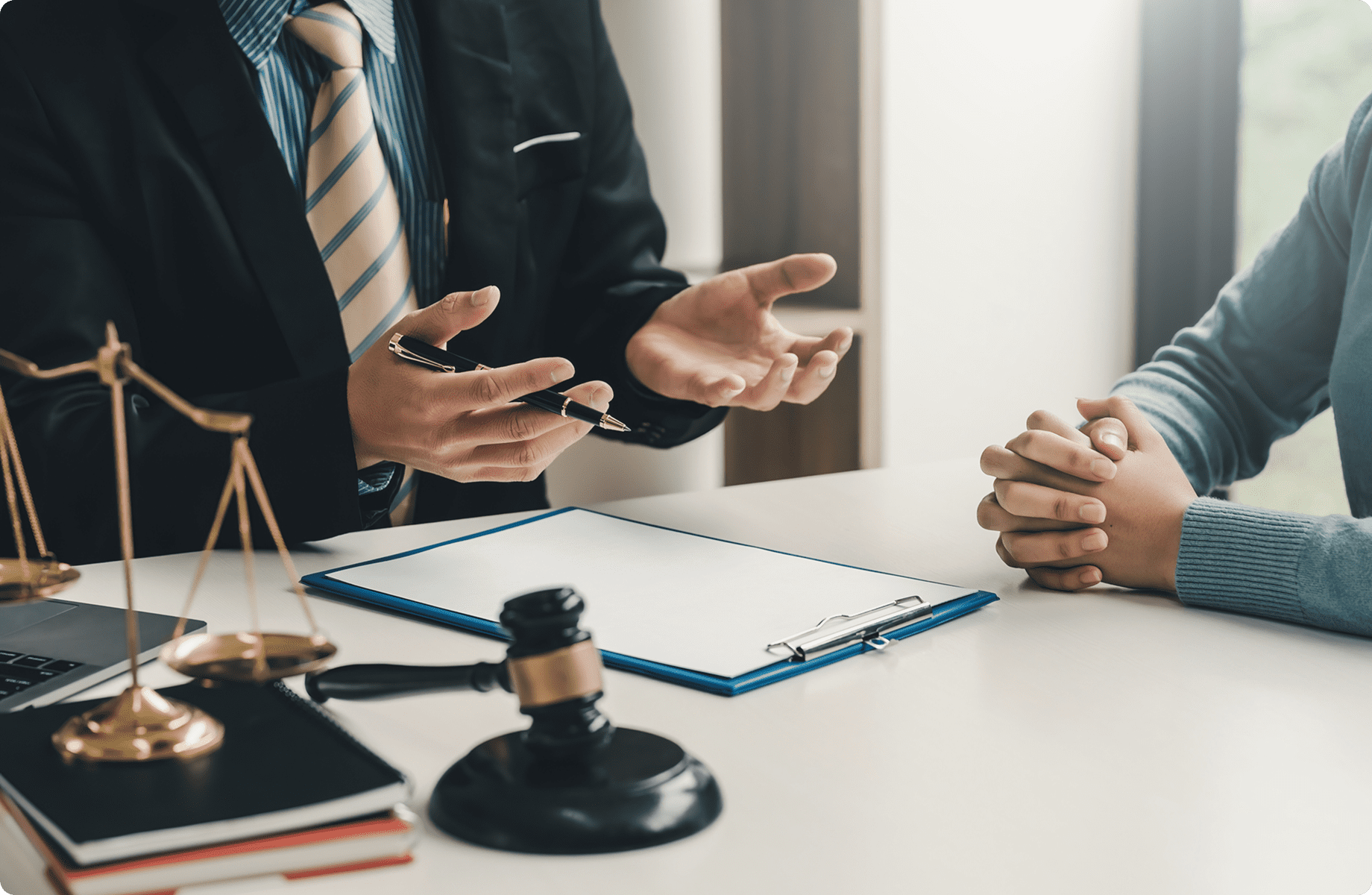 Attorney explaining case details