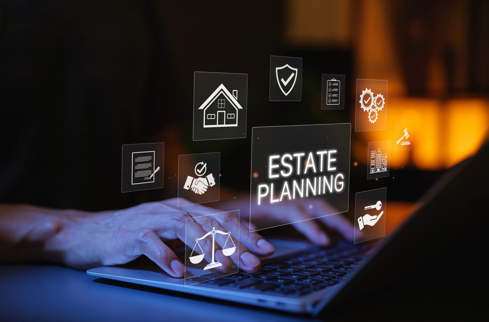 Estate planning concept on laptop screen